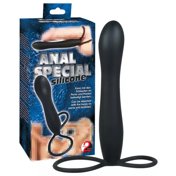 You2Toys - Black Special Anal Dildo & Cock Ring Combo