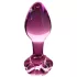 Icicles No. 48 - floral glass anal plug (pink)