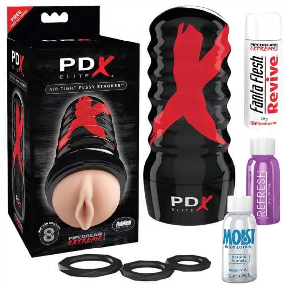 PDX Elite Air-Tight Stroker - Manual Suction (Natural)