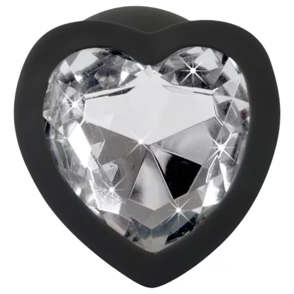 You2Toys Gemstone Anal Plug - Black with White Gem