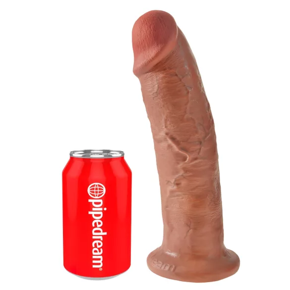 King Cock 10 - large suction cup dildo (25 cm) - dark natural"