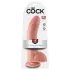 King Cock 9 - large suction cup dildo with balls (23 cm, natural skin tone)"