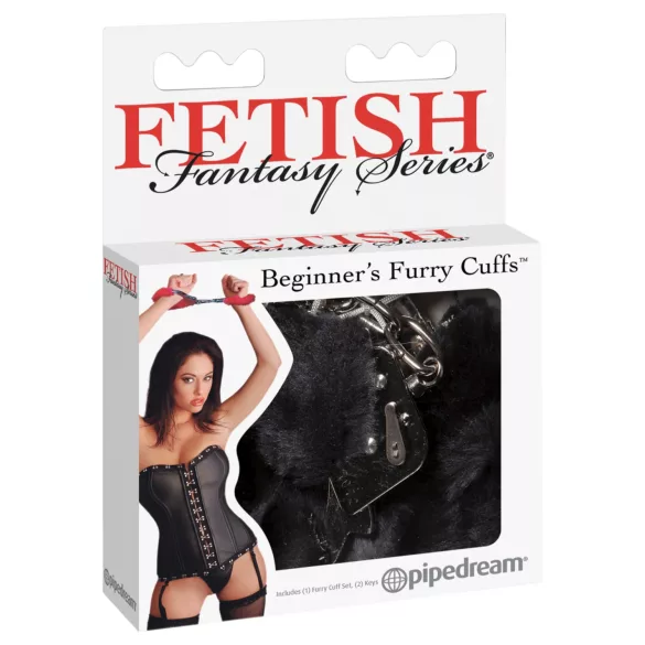Fetish Fantasy - plush handcuffs (black)