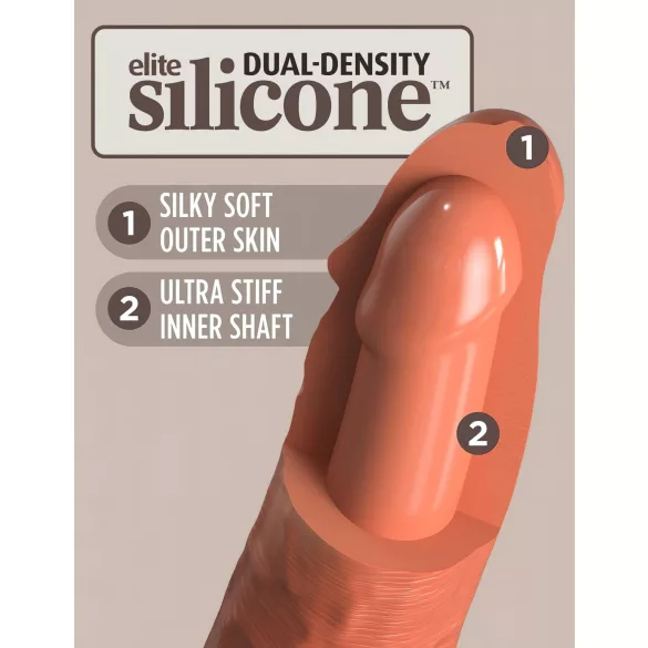 King Cock Elite 8 - Realistic 8 Vibrator (Dark Skin Tone)"
