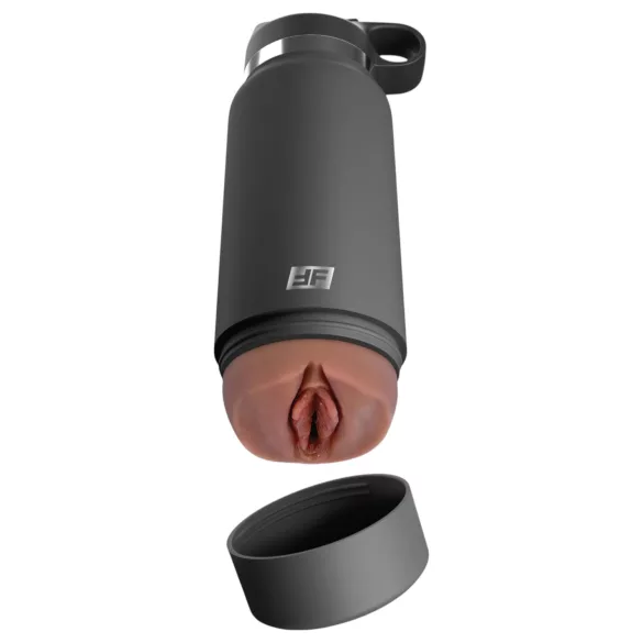 Fuck Flask Secret Delight - realistic vagina in a flask (black-brown)