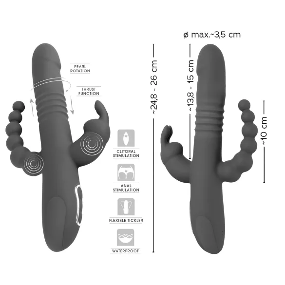 SMILE Triple - rechargeable, triple‑arm rotating-thrusting vibrator (purple)