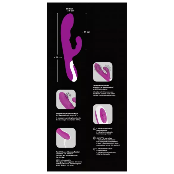 Javida - warming clitoral vibrator (purple)
