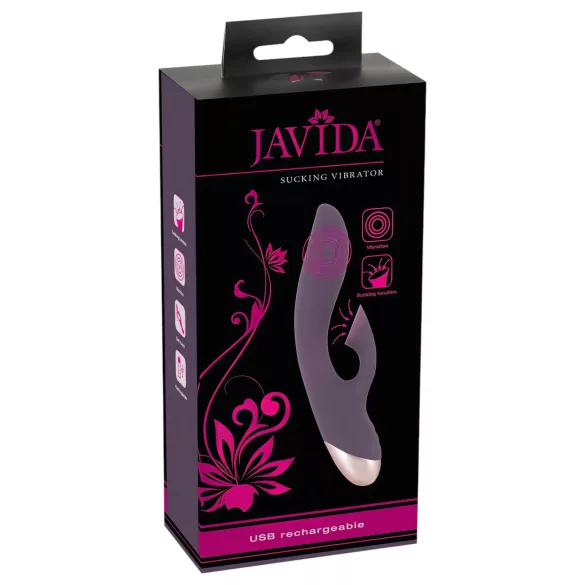 Javida - Waterproof Vibrator with Clitoral Suction (Purple)