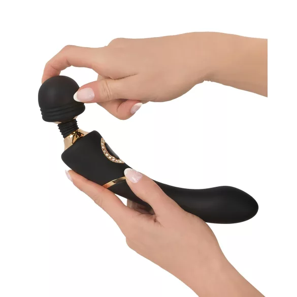 Cleopatra Wand - rechargeable massaging vibrator (black)