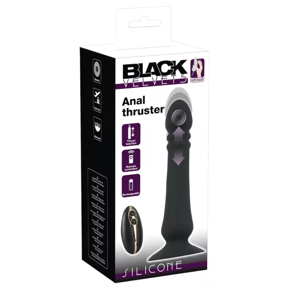 Black Velvets - rechargeable thrusting anal vibrator (black)
