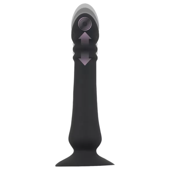 Black Velvets - rechargeable thrusting anal vibrator (black)