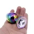 Sunfo - Metal Anal Plug with White Gem (Rainbow)