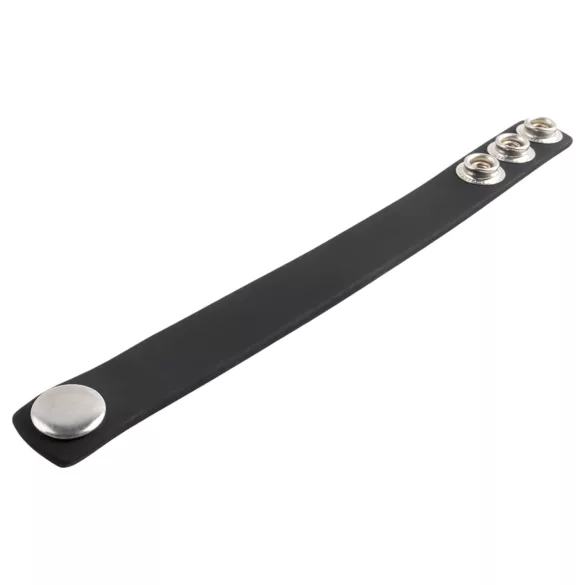 Pulselock Forge - adjustable snap‑fastening silicone cock ring (black) - 200 mm