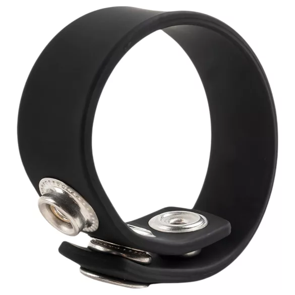 Pulselock Forge - adjustable snap‑fastening silicone cock ring (black) - 200 mm