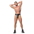 ZADO - black leather chastity thong with 2 padlocks (S-2XL)