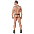 ZADO - black leather chastity thong with 2 padlocks (S-2XL)