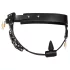 ZADO - black leather chastity thong with 2 padlocks (S-2XL)