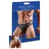 Svenjoyment - Shiny men's thong with transparent insert (black) - M