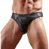 Svenjoyment - Shiny men's thong with transparent insert (black) - M