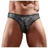 Svenjoyment - Shiny men's thong with transparent insert (black) - M
