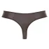 Svenjoyment - Shiny Men's Thong with Rhinestone Zipper (Black) - L