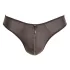 Svenjoyment - Shiny Men's Thong with Rhinestone Zipper (Black) - XL