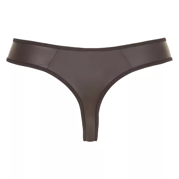Svenjoyment - Shiny Men's Thong with Rhinestone Zipper (Black) - XL