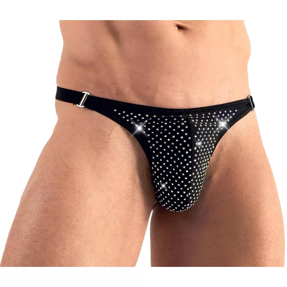 Svenjoyment - Men's Black Rhinestone Thong - M