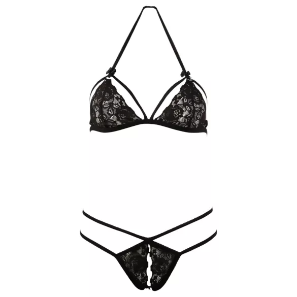 Cottelli - Open Lace Set (Black)  - XL