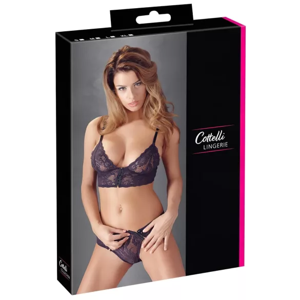 Cottelli - Floral Lace Bra Set (Purple) - M