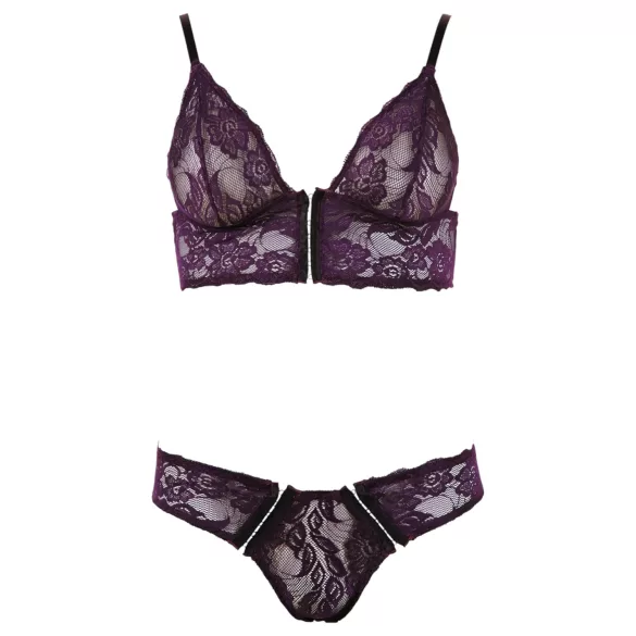 Cottelli - Floral Lace Bra Set (Purple) - M