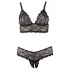 Cottelli Plus Size - Lace Lingerie Set (Black) - XXXL
