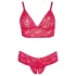 Cottelli Plus Size - Soft Lace Bra Set (Red) - 2XL
