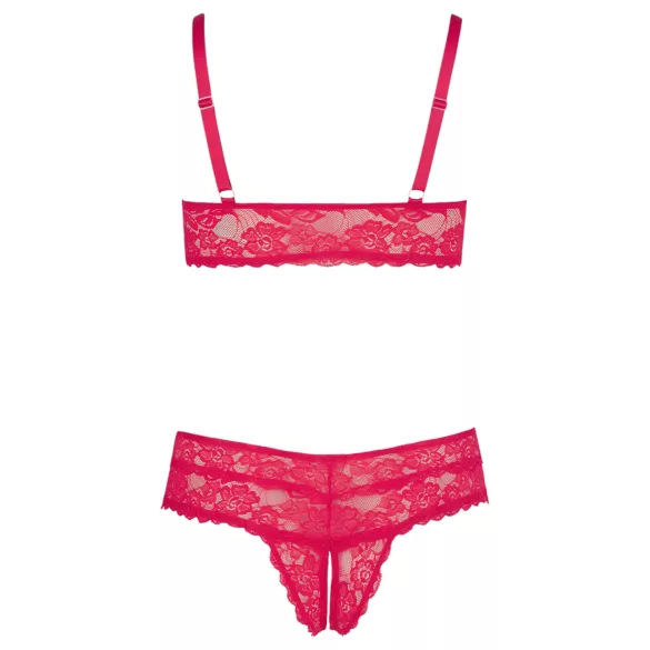 Cottelli Plus Size - Soft Lace Bra Set (Red) - 2XL