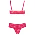 Cottelli Plus Size - Soft Lace Bra Set (Red) - 2XL