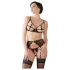 Abierta Fina - Sparkling Lace Enchantment - Bra Set (Black) - XL