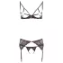 Abierta Fina - Sparkling Lace Enchantment - Bra Set (Black) - XL