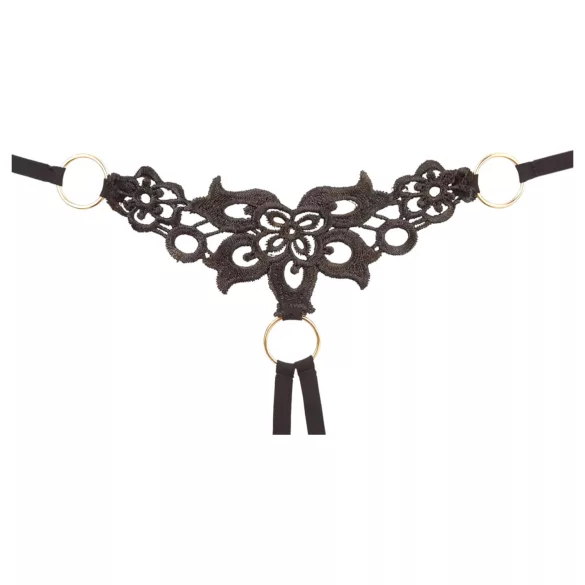 Cottelli - Glittering Embroidered Bra Set (Black)  - L