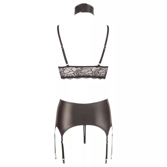 Cottelli Bondage - Lustrous Lace Lingerie Set (4-Piece) - M
