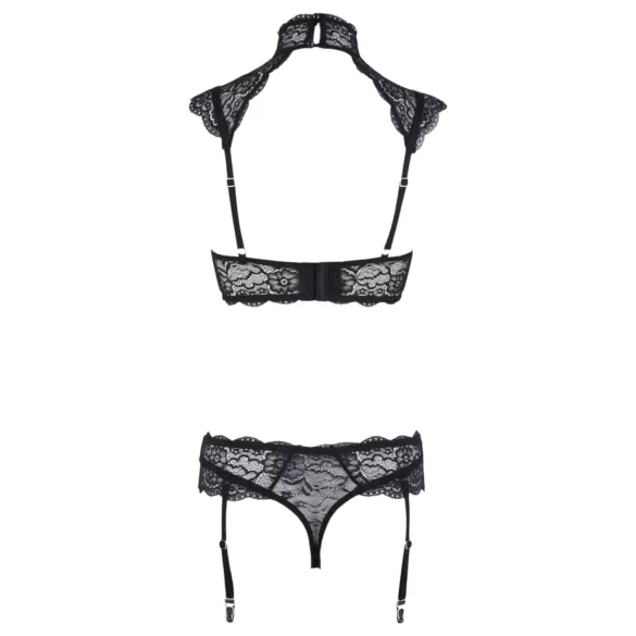 Cottelli - Lace Bra Set with Collar (Black) - 85B/L