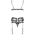 Obsessive Emperita - Black Lingerie Set with Delicate Embroidery - L/XL