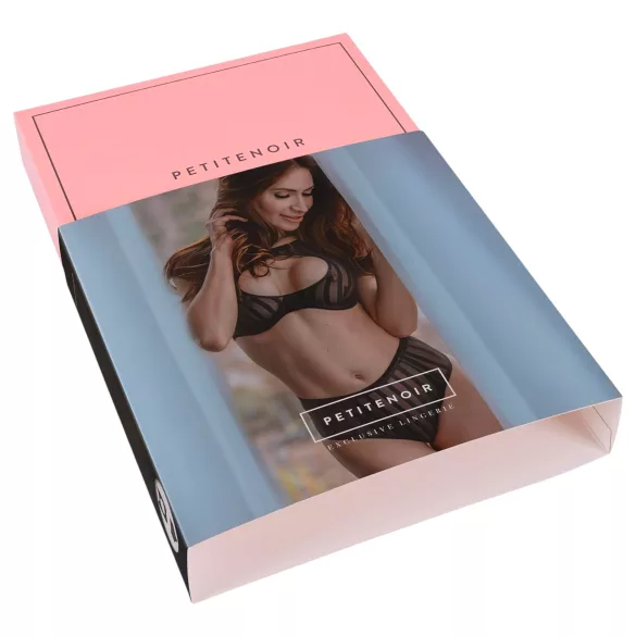 Petite Noir Exclusive - Black Striped Bra Set