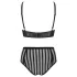 Petite Noir Exclusive - Black Striped Bra Set