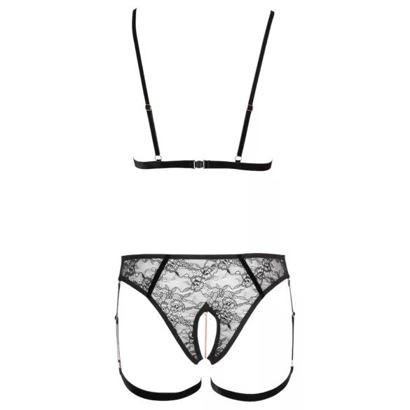 Cottelli - Chain Decorative Body Harness - 2 Piece (Black)  - L