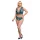 Cottelli Curves - Lace Corset Lingerie Set (Blue) - 2XL
