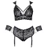 Cottelli Bondage Plus Size - Lace Bra Set (Black)