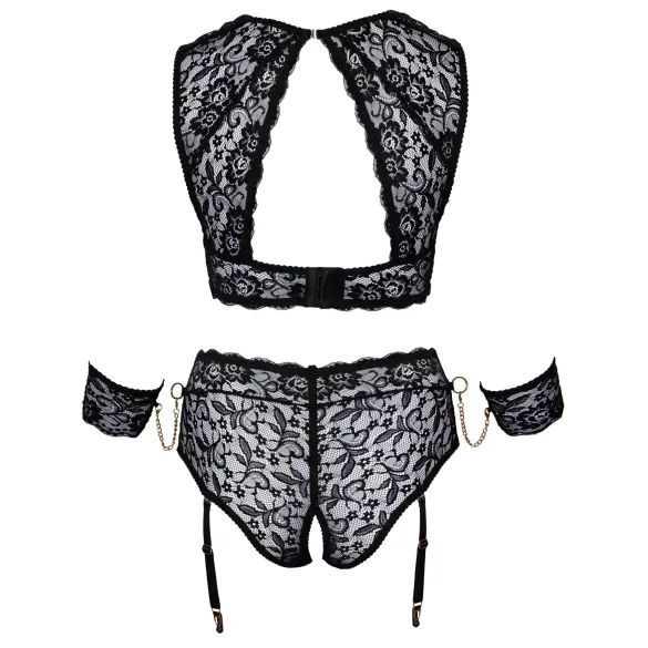 Cottelli Bondage Plus Size - Lace Bra Set (Black)