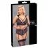 Cottelli Bondage Plus Size - Lace Bra Set (Black) - 3XL