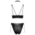 Cottelli Bondage - Shiny Black Bra Set with Cuffs