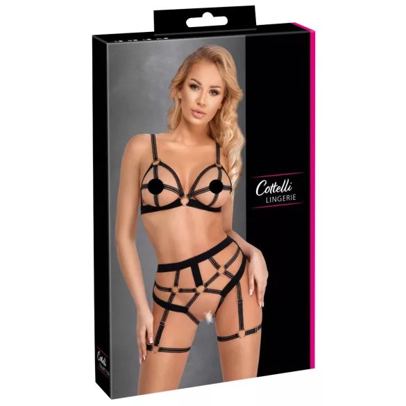 Cottelli - Two-Piece Body Harness Set (Black) - XL